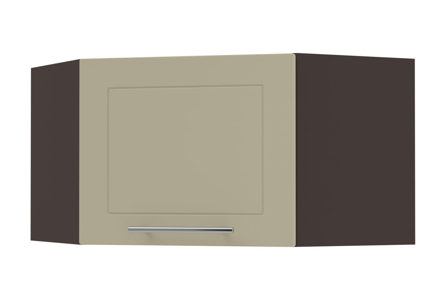 ECKHÄNGESCHRANK Kvantum W10/60/36 Vanille Matt / Lava Matt 60 / 60 / 36cm - Dunkelgrau/Creme, Holz/Holzwerkstoff (60/36/60cm) - Feldmann-Wohnen