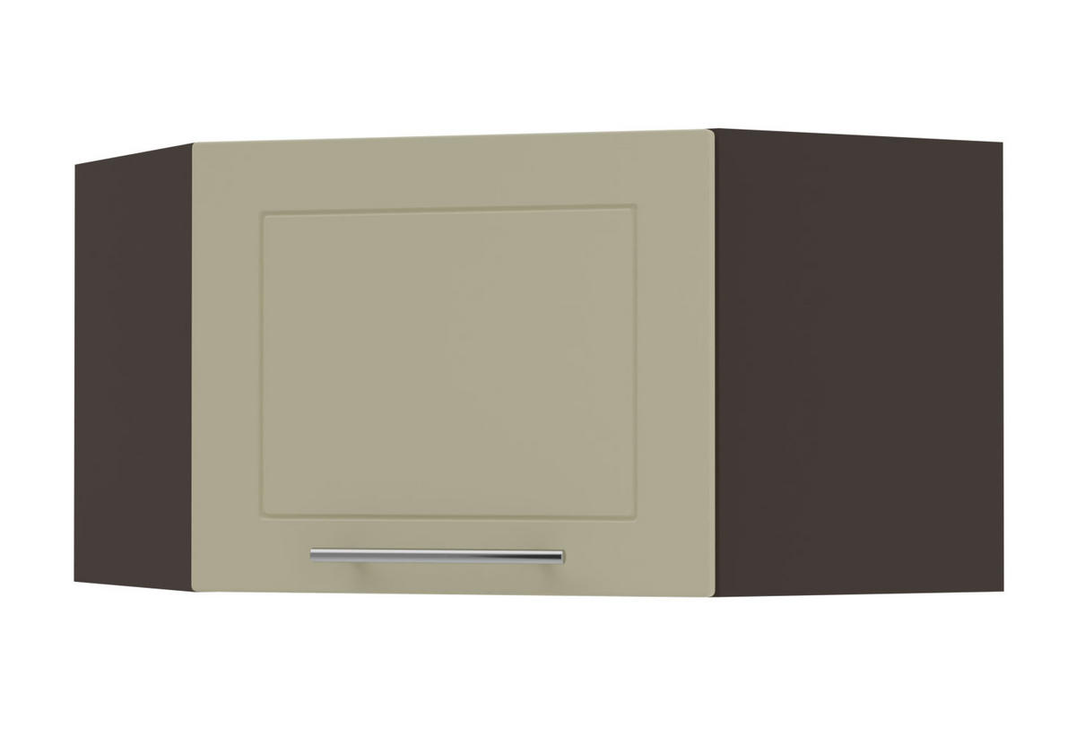 ECKHÄNGESCHRANK Kvantum W10/60/36 Vanille Matt / Lava Matt 60 / 60 / 36cm - Dunkelgrau/Creme, Holz/Holzwerkstoff (60/36/60cm) - Feldmann-Wohnen