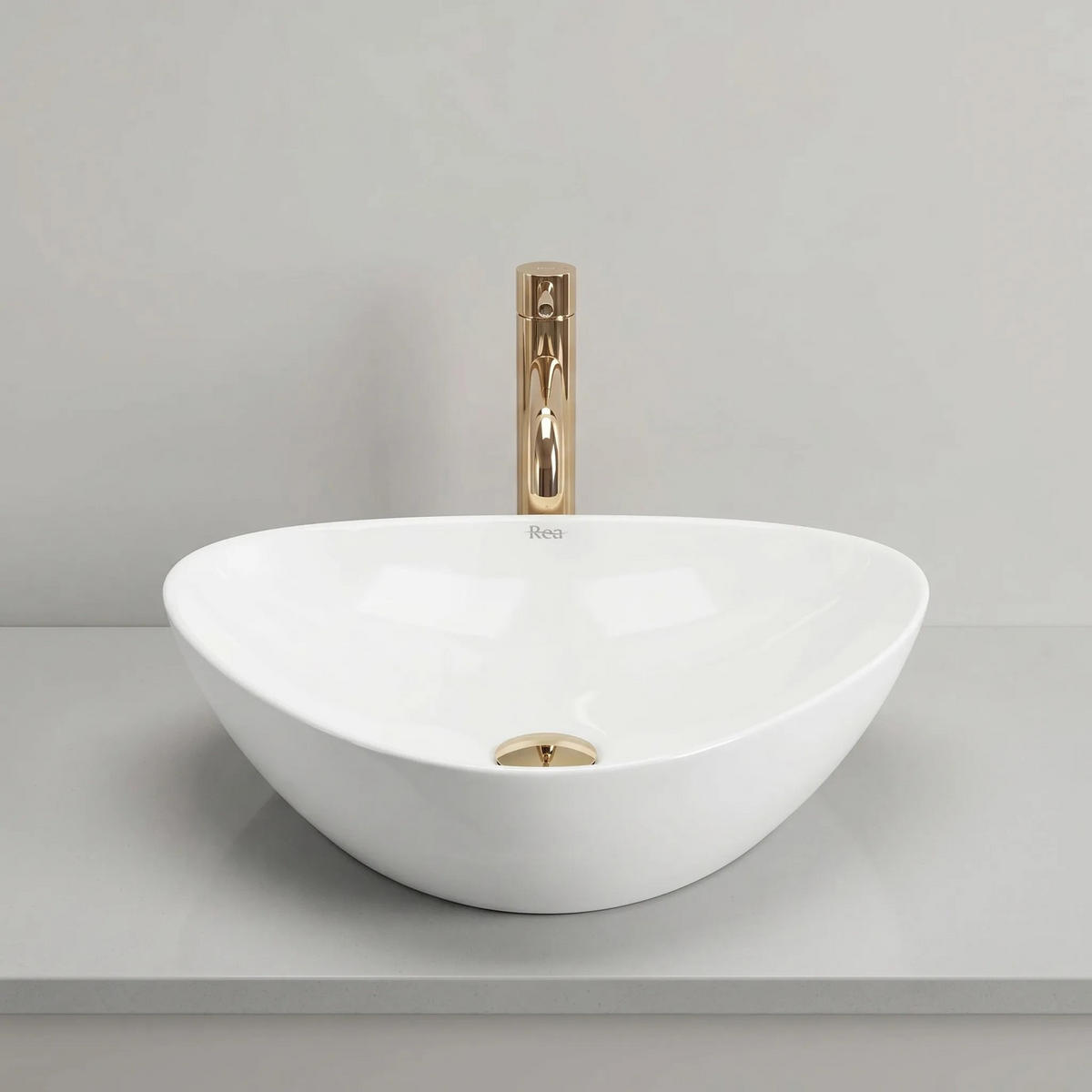 AUFSATZWASCHBECKEN Rea Andrea - Weiß, Keramik (43/14.5/47cm) - REA
