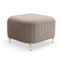 POUF Taupe Loren Mit Goldenen Beinen Bezogen Mit Castel Stoff - Braun, Textil (60/41/60cm) - Sepro Meble