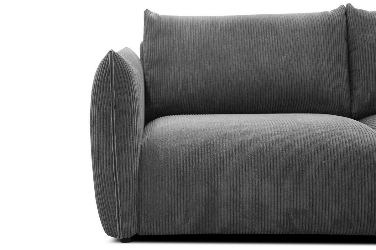 ECKSOFA TAUER 5-Sitzer, dunkelgrau - Dunkelgrau/Schwarz, Holzwerkstoff/Kunststoff (294/173cm) - Courtois Laville
