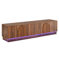 TV-ELEMENT180X40X44,5CM NussbaumRetroDesign mit LEDBeleuchtung PushtoOpen - Walnussfarben, Holz (47.5/18.49/115.49cm) - Raelunyi