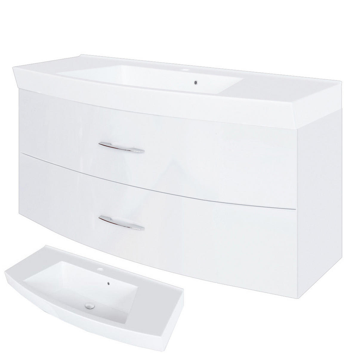 BADMÖBEL-SET 4-TLG. Florido-03 - Weiß, Holzwerkstoff (230/200/47cm) - Lomado