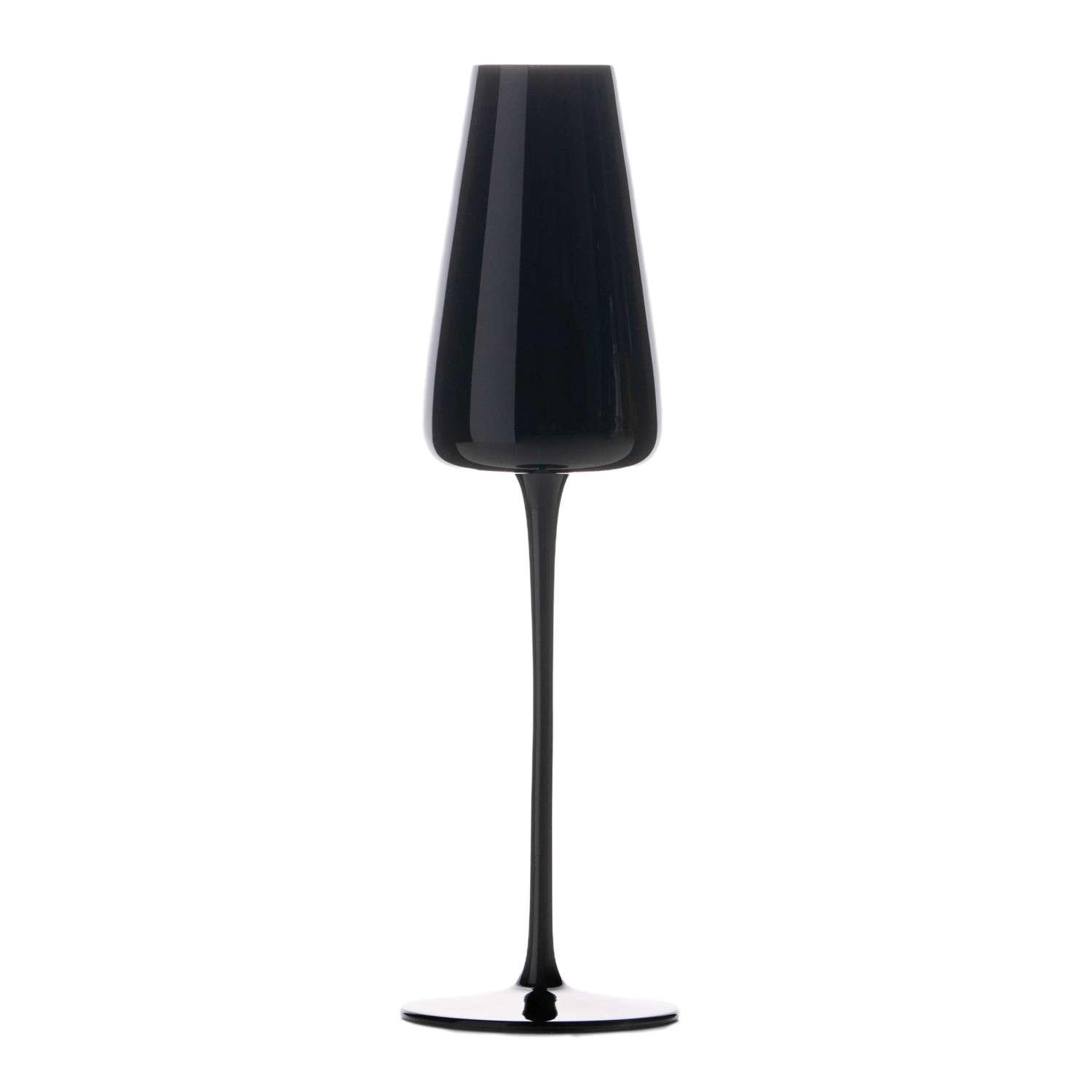 CHAMPAGNERGLÄSER 220 ml (2er-Set) - Schwarz, Glas (0.2L) - Intirilife