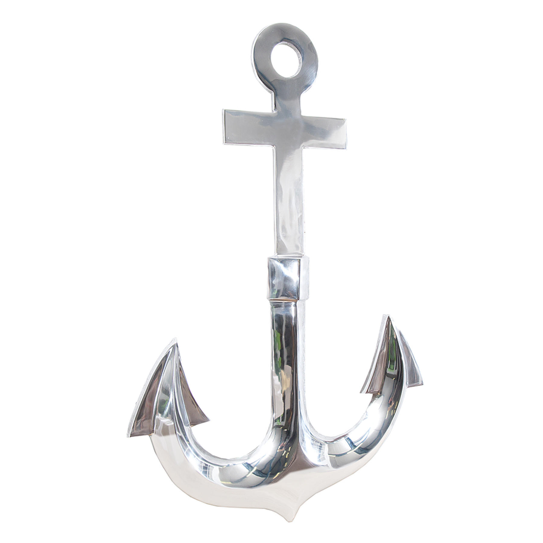 WANDDEKORATION ANCHOR Metall Silber 70 cm - Silberfarben, Metall (45/70/3cm) - riess-ambiente