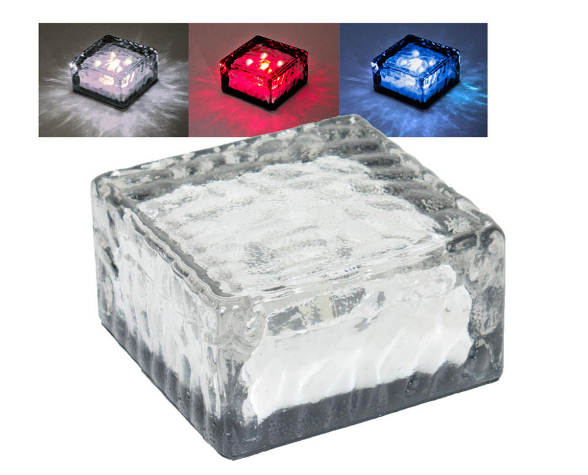 LED AUSSENLEUCHTE Solarleuchte Weiß 3er Set - Weiß, Glas (10/10/5.7cm)