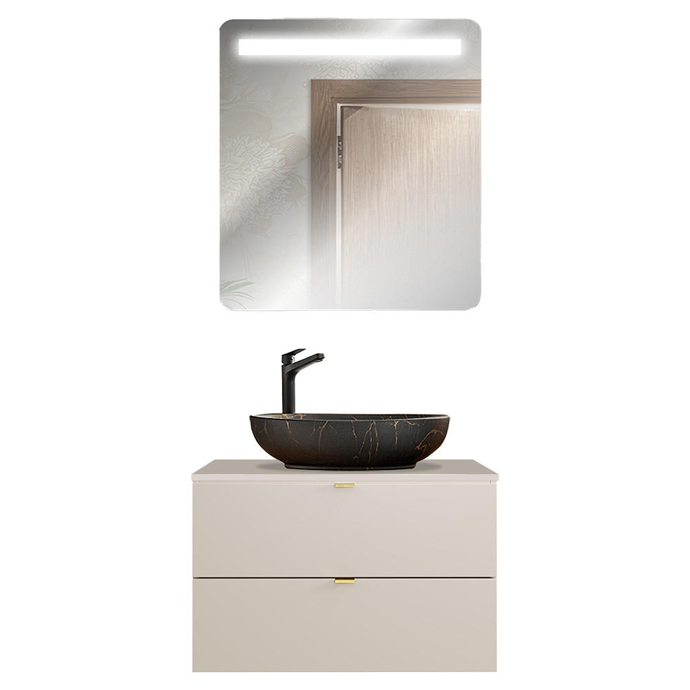 BADMÖBEL-SET 2-TLG. Durango-56 - Beige, Holzwerkstoff (81/200/47cm) - Lomado