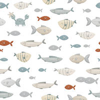 VLIESTAPETE Lotan, Fische 50 cm x 10m, Mehrfarbig - Multicolor, Papier (50/1000cm) - Lilipinso