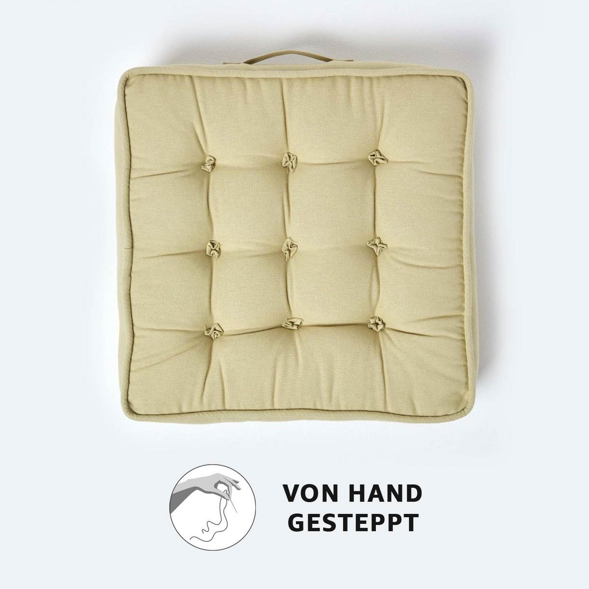 SITZKISSEN hellgrün 50/50/10 cm – Sesselkissen, Baumwolle - Hellgrün, Textil (50/50/10cm) - Homescapes