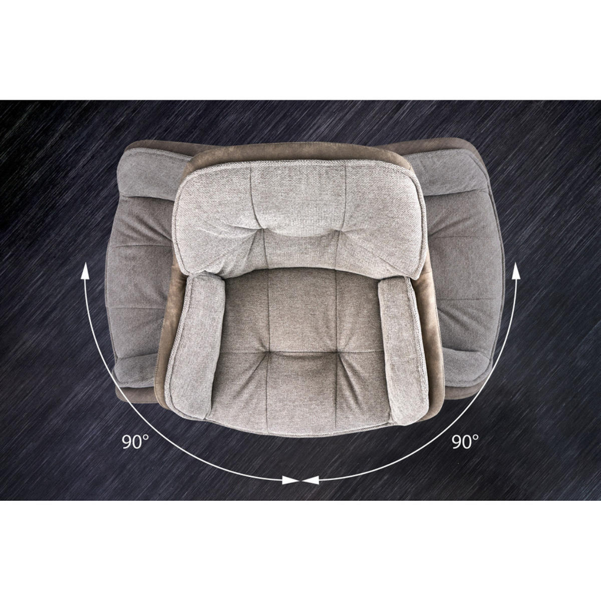 STUHL MR. LOUNGER Microfaser Taupe - Taupe/Schwarz, Textil/Metall (63/85/62cm) - riess-ambiente