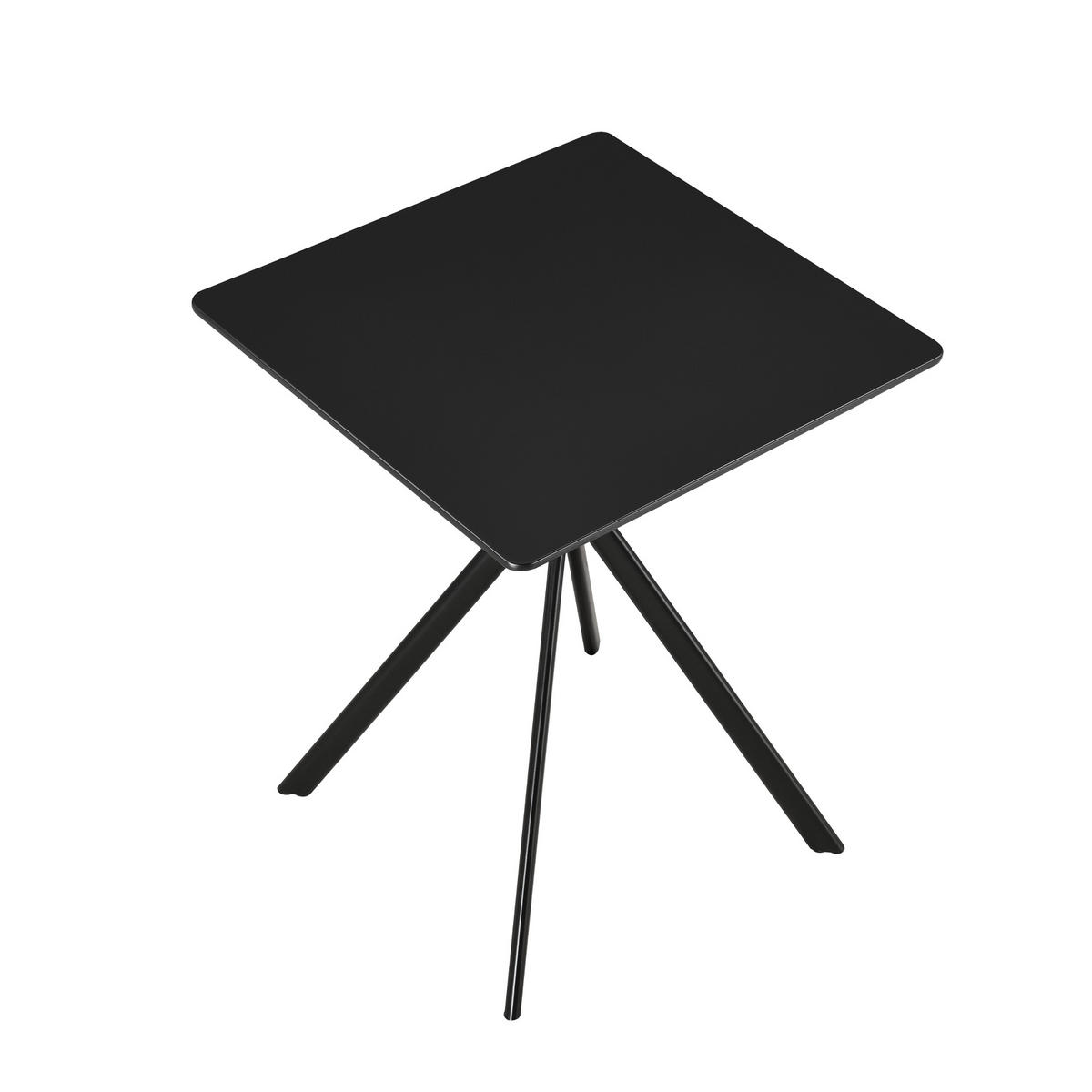 ESSTISCH Ankara - Schwarz, Holzwerkstoff/Metall (60/60/75cm) - [en.casa]