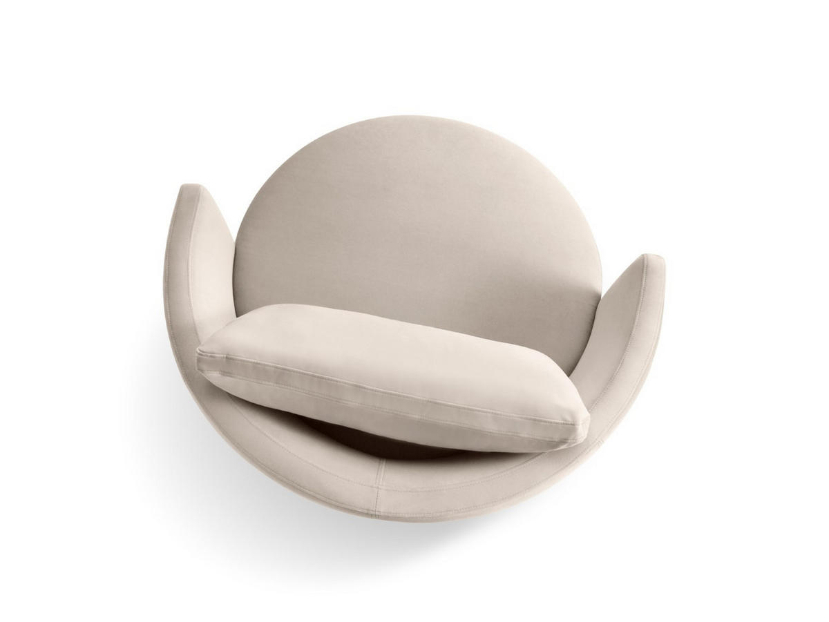 DREHSESSEL Bliss aus Samt beige - Beige, Textil (92/75/92cm) - Micadoni