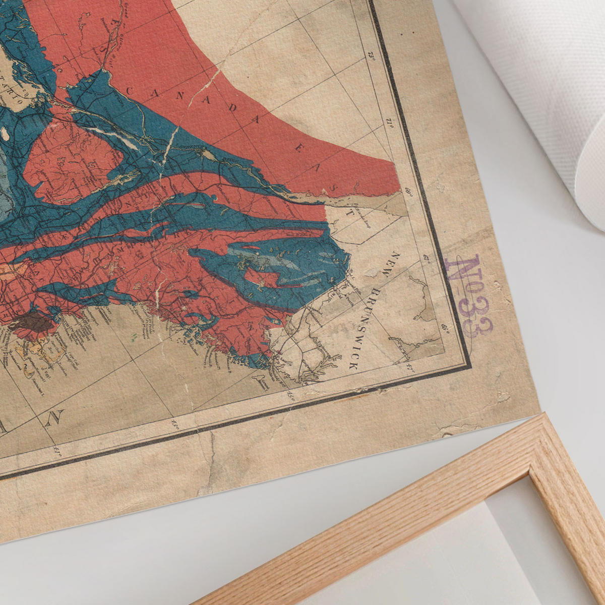 POSTER - 84x59 cm (A1) - William Blake - Geologische Karte der USA - Rot, Textil (84/59.4/0.1cm) - TULUP