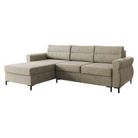 ECKSOFA Berne - Beige/Schwarz, Holz/Kunststoff (258/170cm) - MIRJAN24