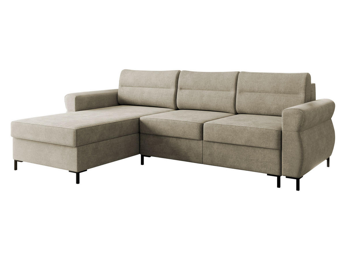ECKSOFA Berne - Beige/Schwarz, Holz/Kunststoff (258/170cm) - MIRJAN24