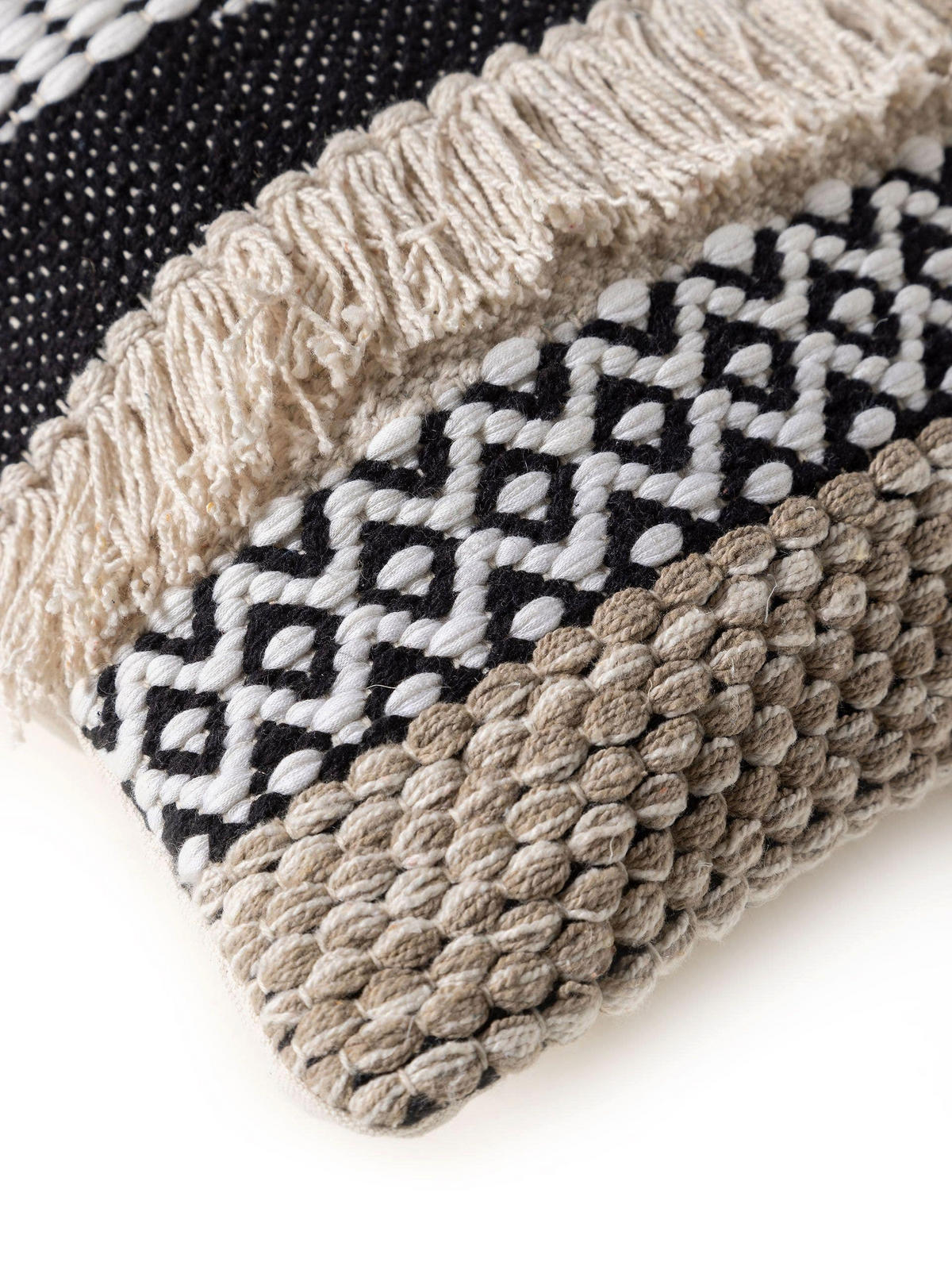 KISSENBEZUG Deja Schwarz/Weiß 45x45 cm - Schwarz, Textil (45/45cm) - benuta Pop