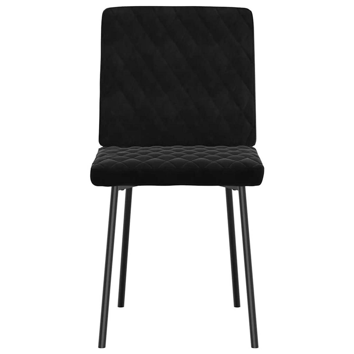 ESSZIMMERSTÜHLE 2 Stk. Schwarz Samt 45*54*83cm - Schwarz, Metall (45/83/54cm) - ZMH