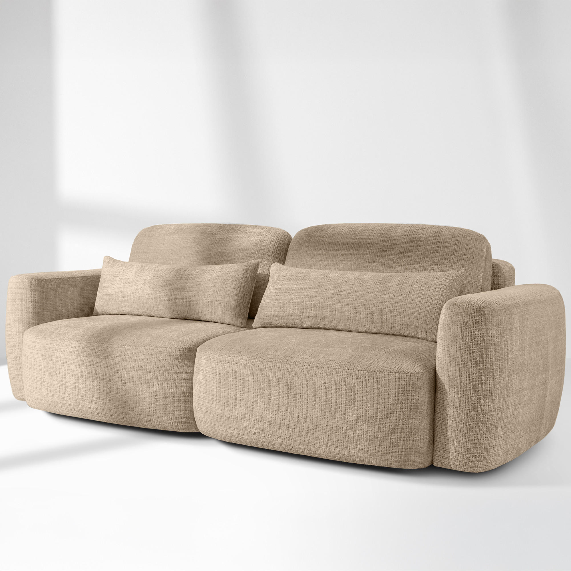 SOFA 3 ELOSA - Beige, Holz/Textil (245/85/115cm) - KONSIMO®