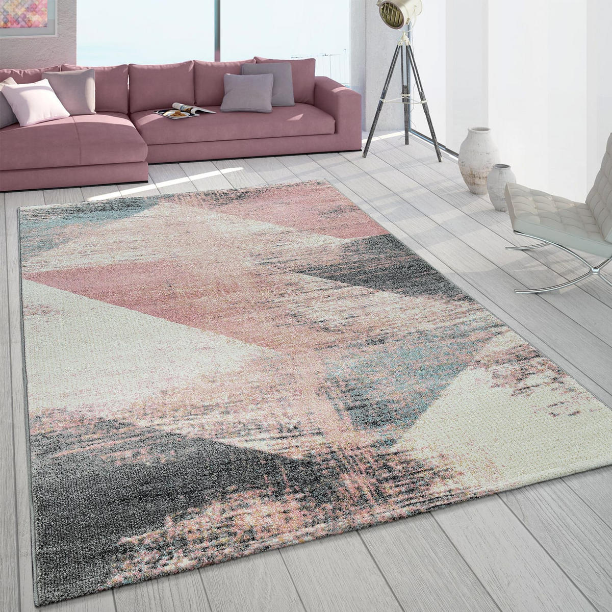KURZFLORTEPPICH, mit Farbverlauf, aus Polypropylen, Mehrfarbig, 160 x 230 cm - Multicolor, Textil (160/230cm) - KADIMA DESIGN