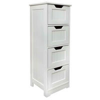 BADEZIMMERSCHRANK MDF Weiß 4 Schubladen 30x30x81 cm - Weiß, Holzwerkstoff (30/81/30cm) - Begryf