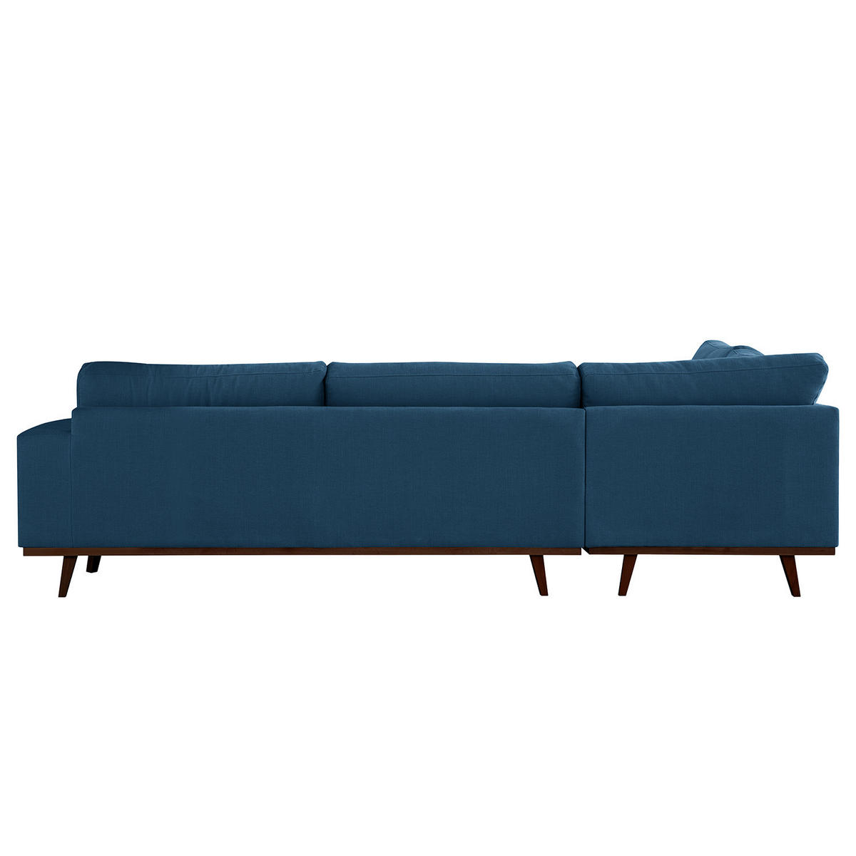 ECKSOFA mit Ottomane - Blau/Buchefarben, Buchenholz/Textil (287/219cm) - home24