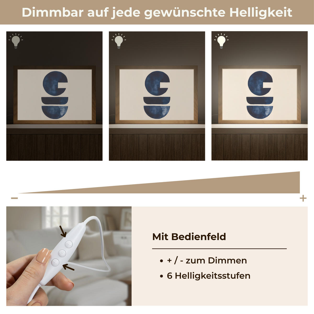 WANDLEUCHTE Formen - Blau - Abstrakt 30x20 cm - Dunkelblau, Holzwerkstoff (30/20/8cm) - OnlyWow