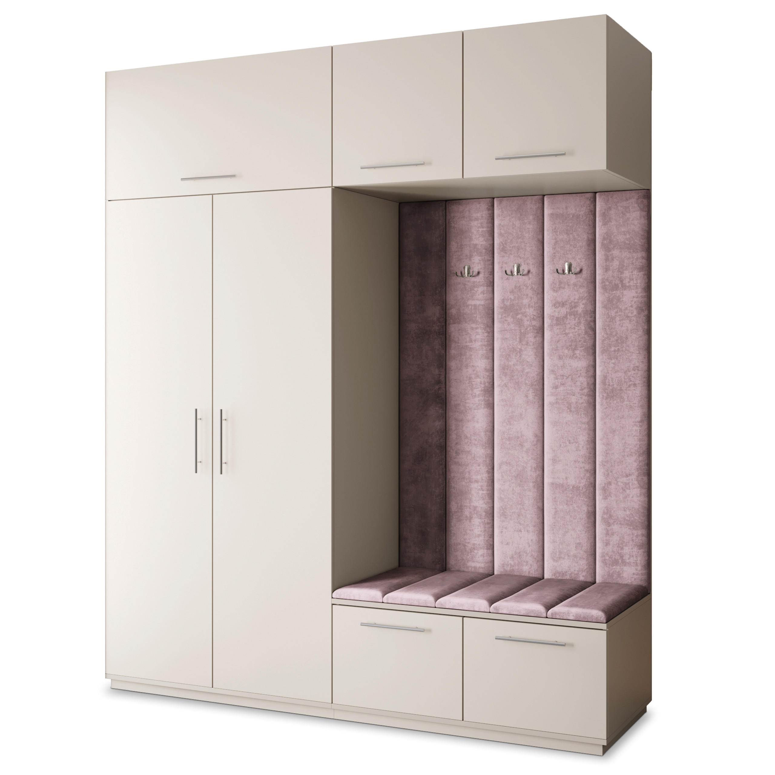 GARDEROBENSCHRANK REMA 200/240/60 cm Modern Garderobe-Set Kaschmir - Kaschmir/Lila, Holzwerkstoff (200/240/60cm) - MASSENO