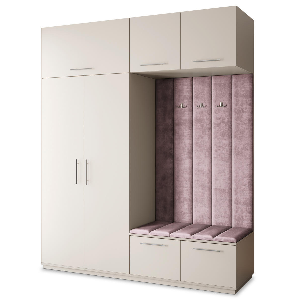 GARDEROBENSCHRANK REMA 200/240/60 cm Modern Garderobe-Set Kaschmir - Kaschmir/Lila, Holzwerkstoff (200/240/60cm) - MASSENO
