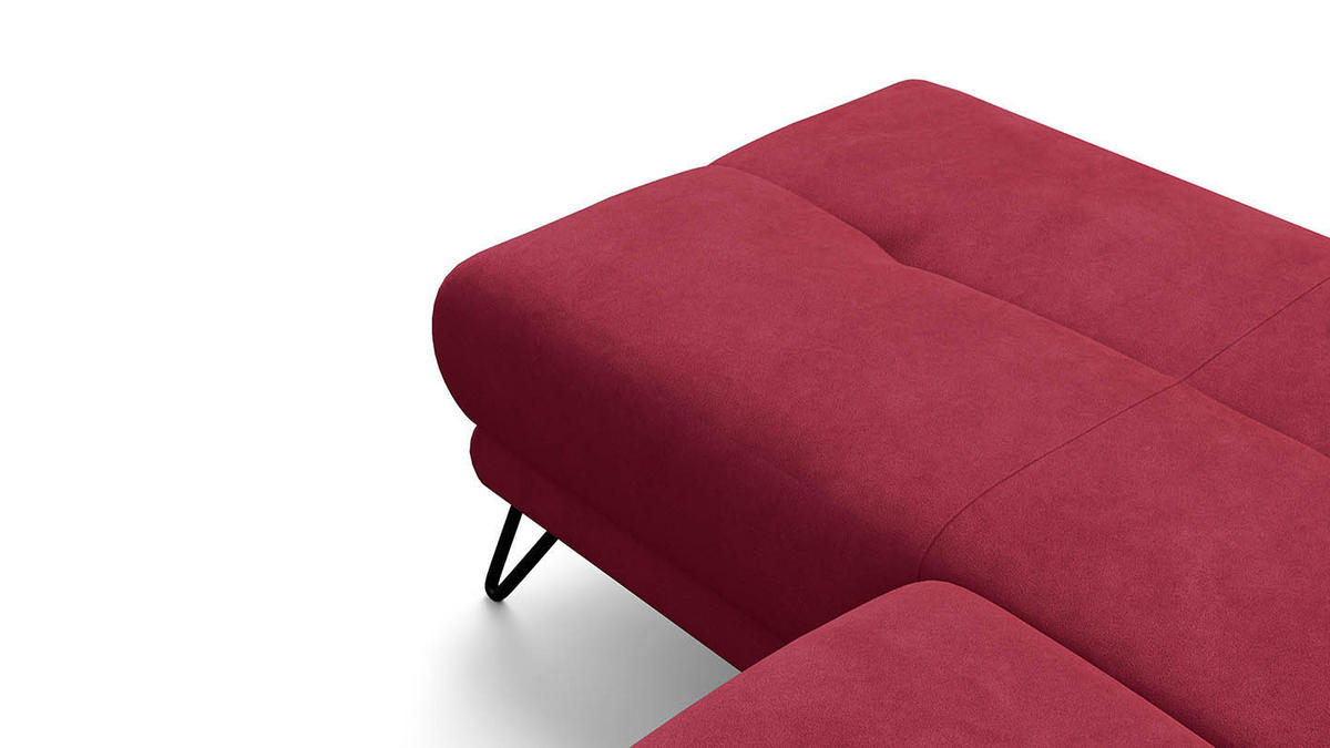 ECKSOFA RODEN 4-Sitzer mit Relax, rostrot, Veloursstoff - Rot, Holz/Textil (268/92cm) - Wozimo