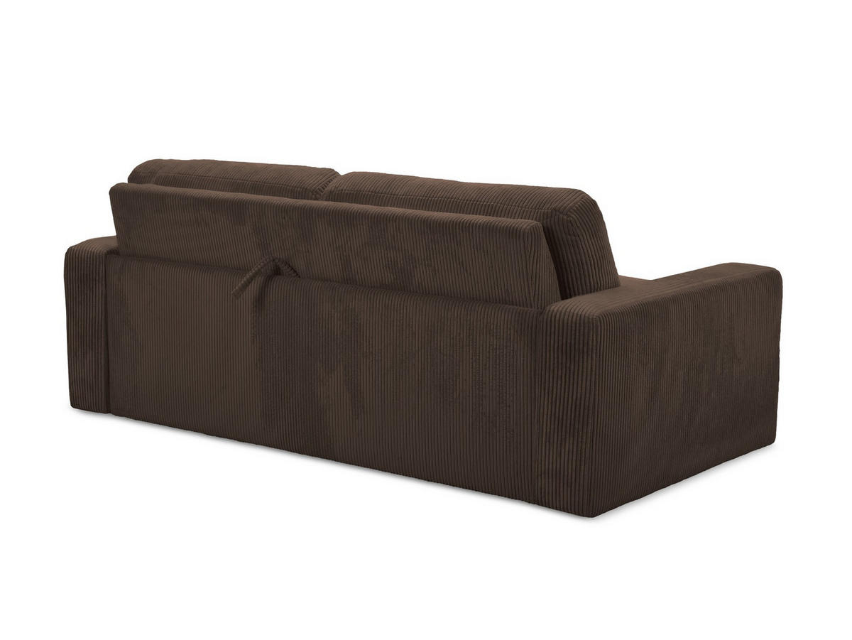 3-SITZER SOFA mit Schlaffunktion Cord Stoff Braun - Schwarz/Braun, Kunststoff/Textil (195/80/100cm) - Makamii