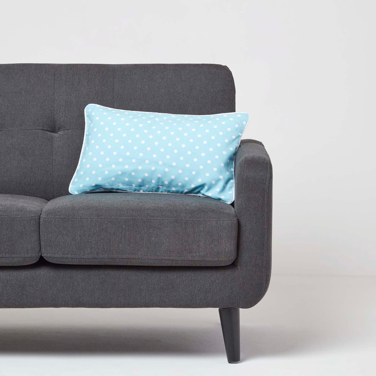 KISSENHÜLLE Polka Dots 30/50 cm, 100% Baumwolle - Blau, Textil (30/50cm) - Homescapes