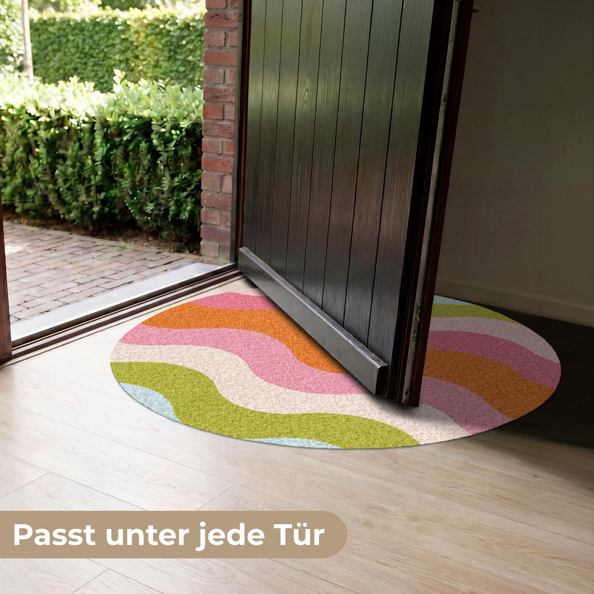 ROHOŽKA Oběžné dráhy - Vlny - Barevné - Vertikální 90x90 cm - různobarevná, textil/umělá hmota (90/0.4cm) - MuchoWow