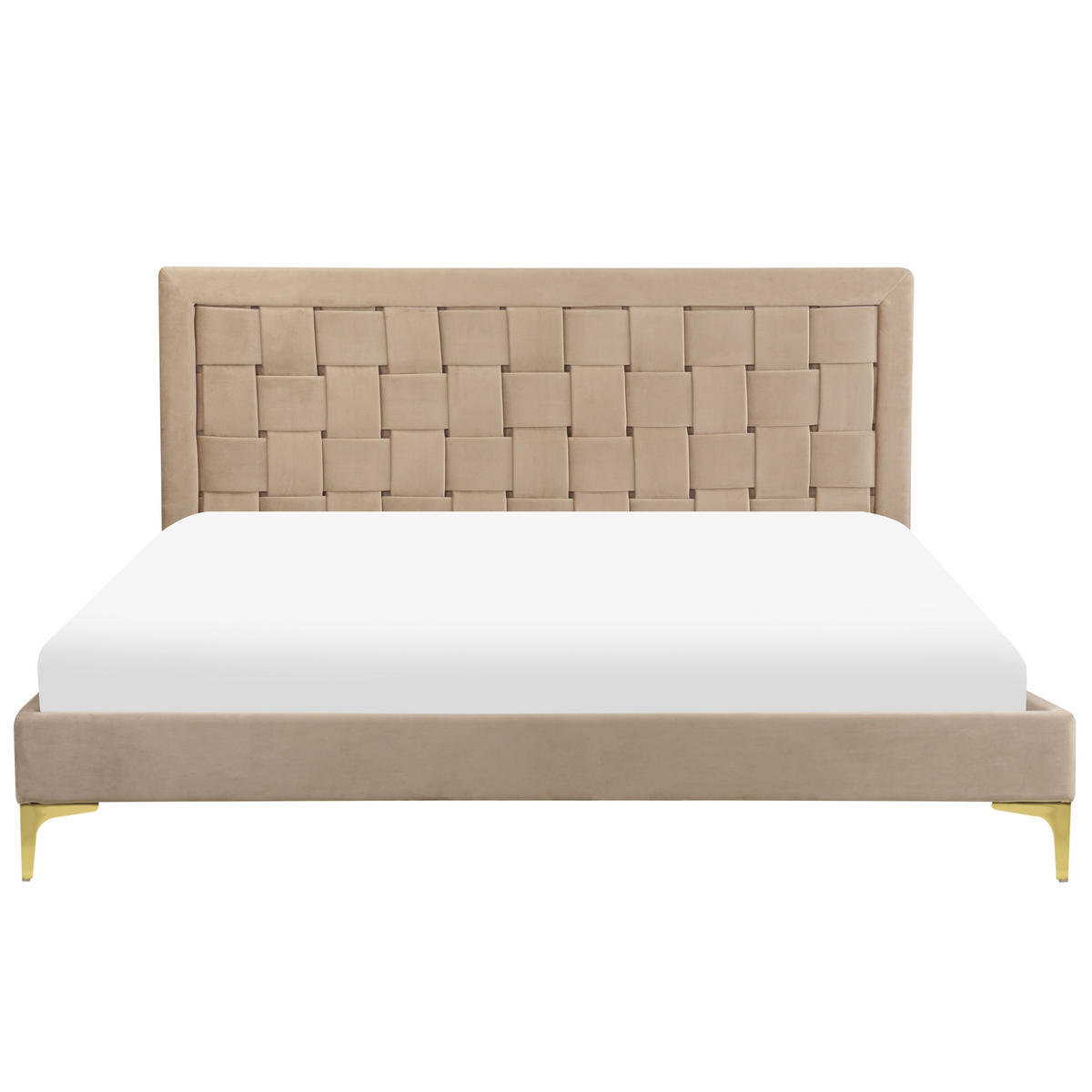 DOPPELBETT 160/200cm Taupe Limoux - Taupe, Textil (160/200cm) - Beliani