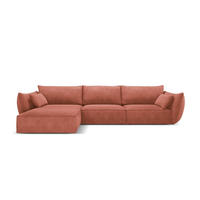 ECKSOFA links Kaelle aus Chenille-Stoff terrakotta 4 Sitzplätze - Terracotta, Textil (171/308cm) - Micadoni