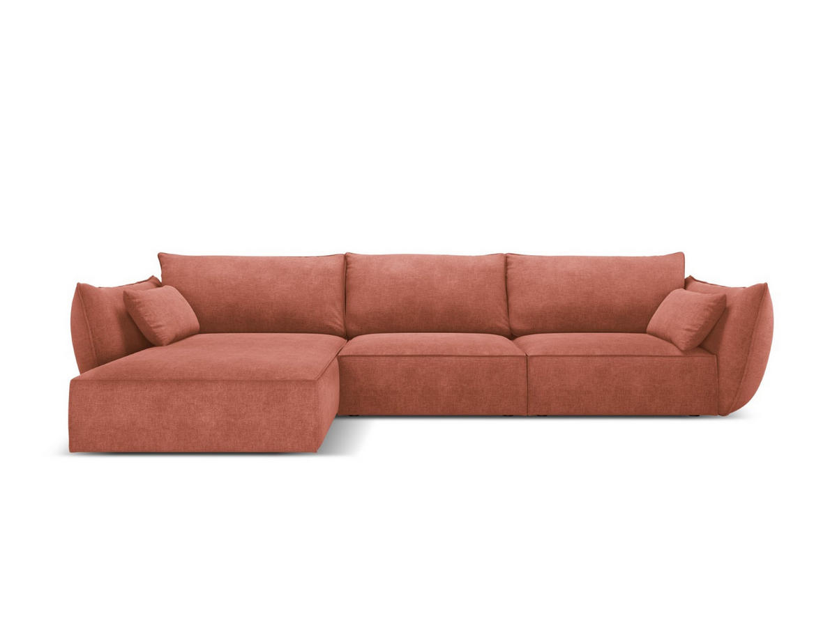 ECKSOFA links Kaelle aus Chenille-Stoff terrakotta 4 Sitzplätze - Terracotta, Textil (171/308cm) - Micadoni