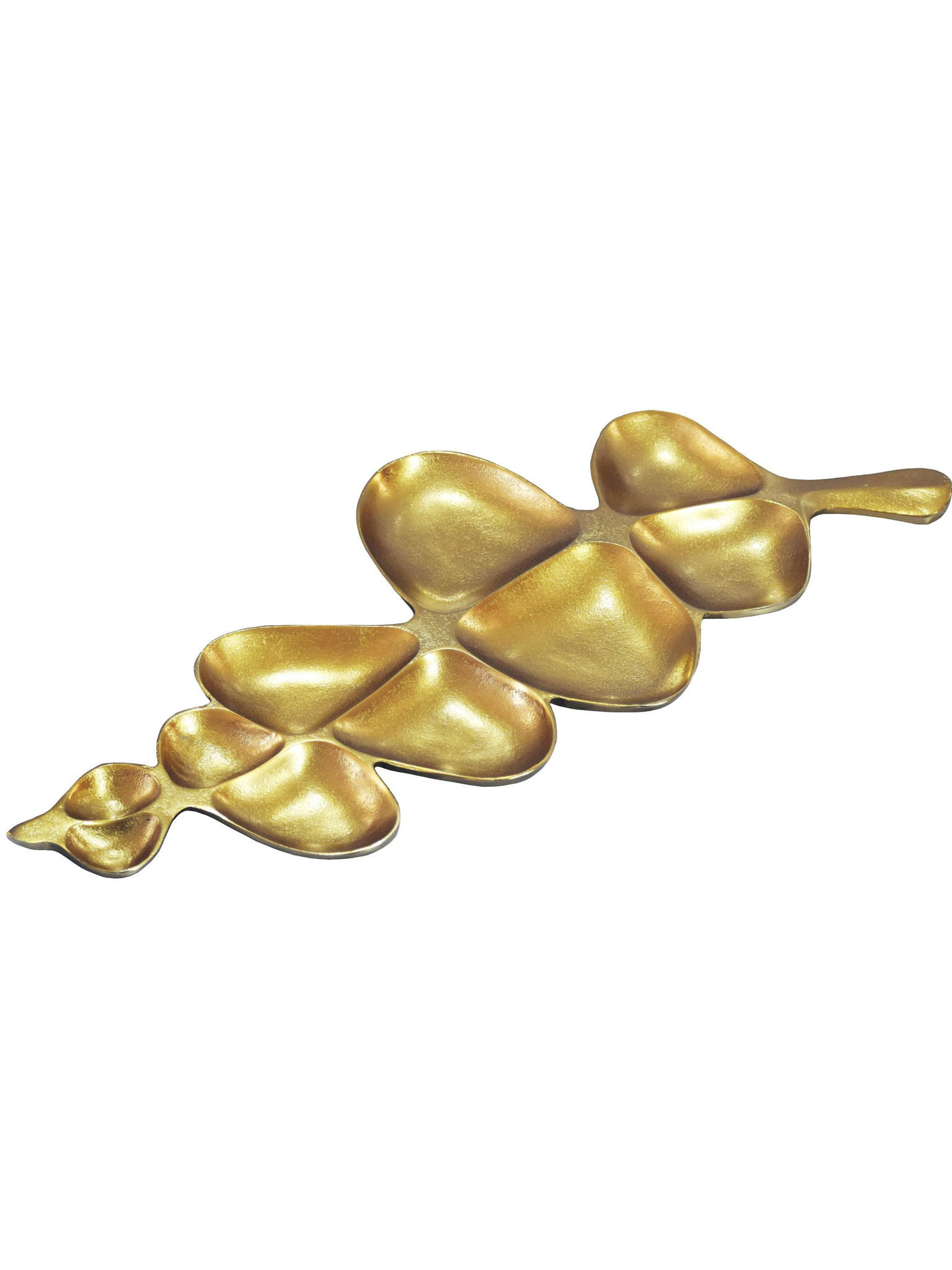 DEKOSCHALE NUMANA, Aluminium, handgefertigt, Gold, 60,5 x 17,5 x 3 cm - Goldfarben, Metall (3cm) - KADIMA DESIGN