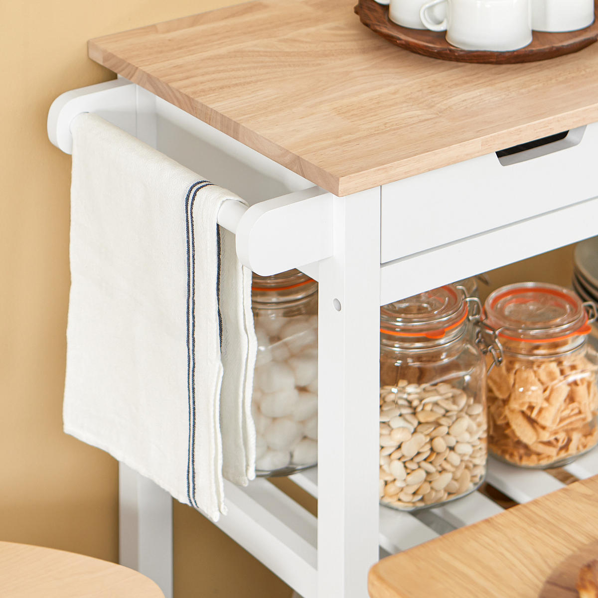 SERVIERWAGEN Weiß - Weiß, Holzwerkstoff (85/90/39cm) - SoBuy