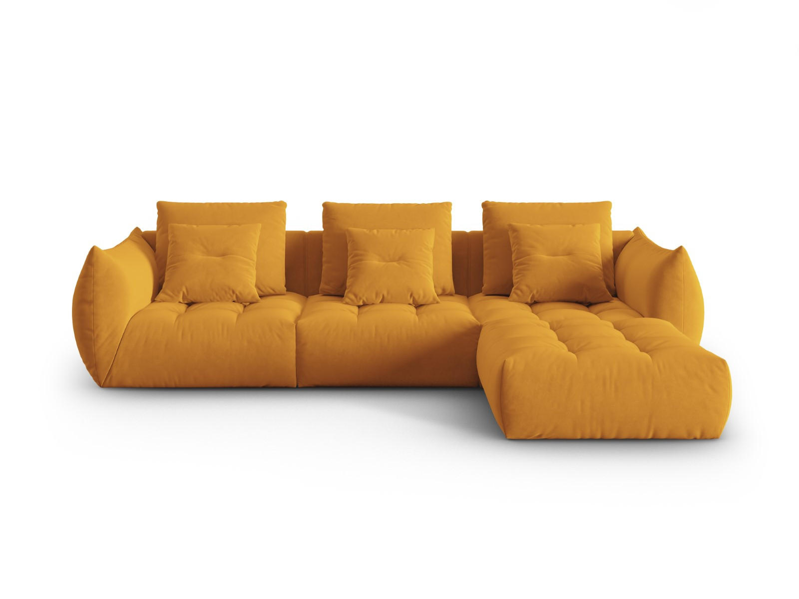 ECKSOFA modular links Bloom aus Samt gelb 2 Sitzplätze - Gelb, Textil (216/332cm) - Micadoni