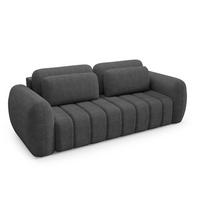 SOFA Cesar 3 Sitzplätze Dunkelgrau - Grau, Holz (266/95/110cm) - Petits-meubles