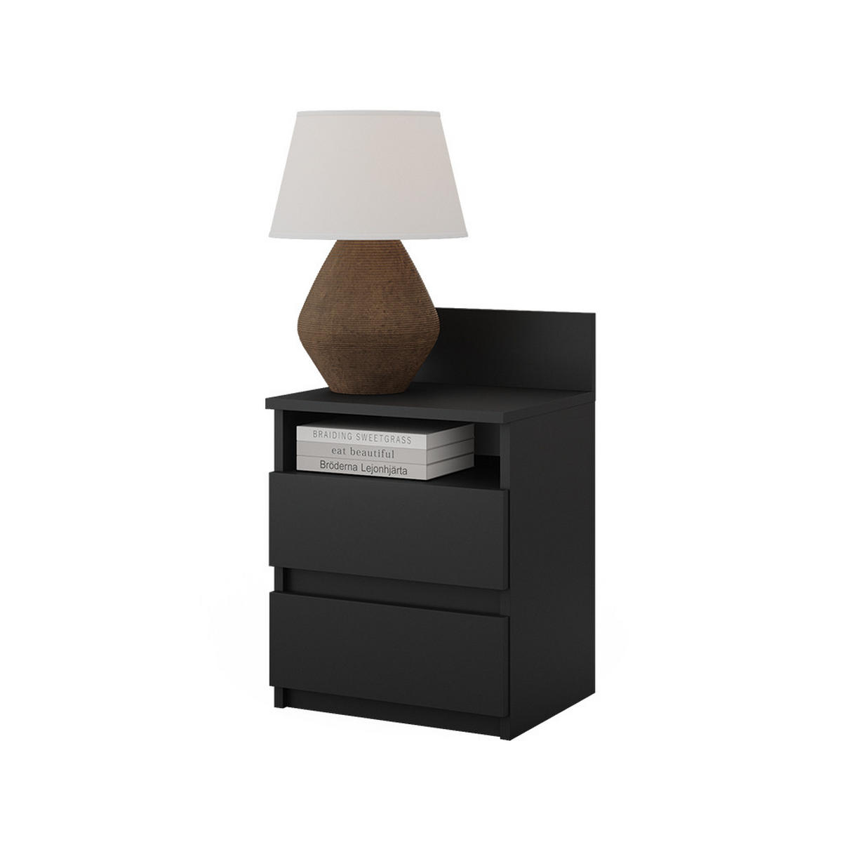 NACHTTISCH Monty Schwarz 39.6 x 59.1 cm - Schwarz, Holzwerkstoff (32.3/59.1/39.6cm) - Vicco