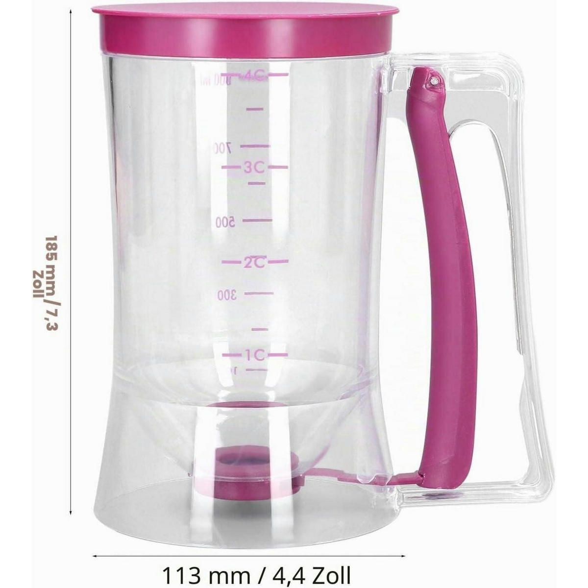 TEIGPORTIONIERER mit Skala 900ml - Pink, Kunststoff (0.9L)
