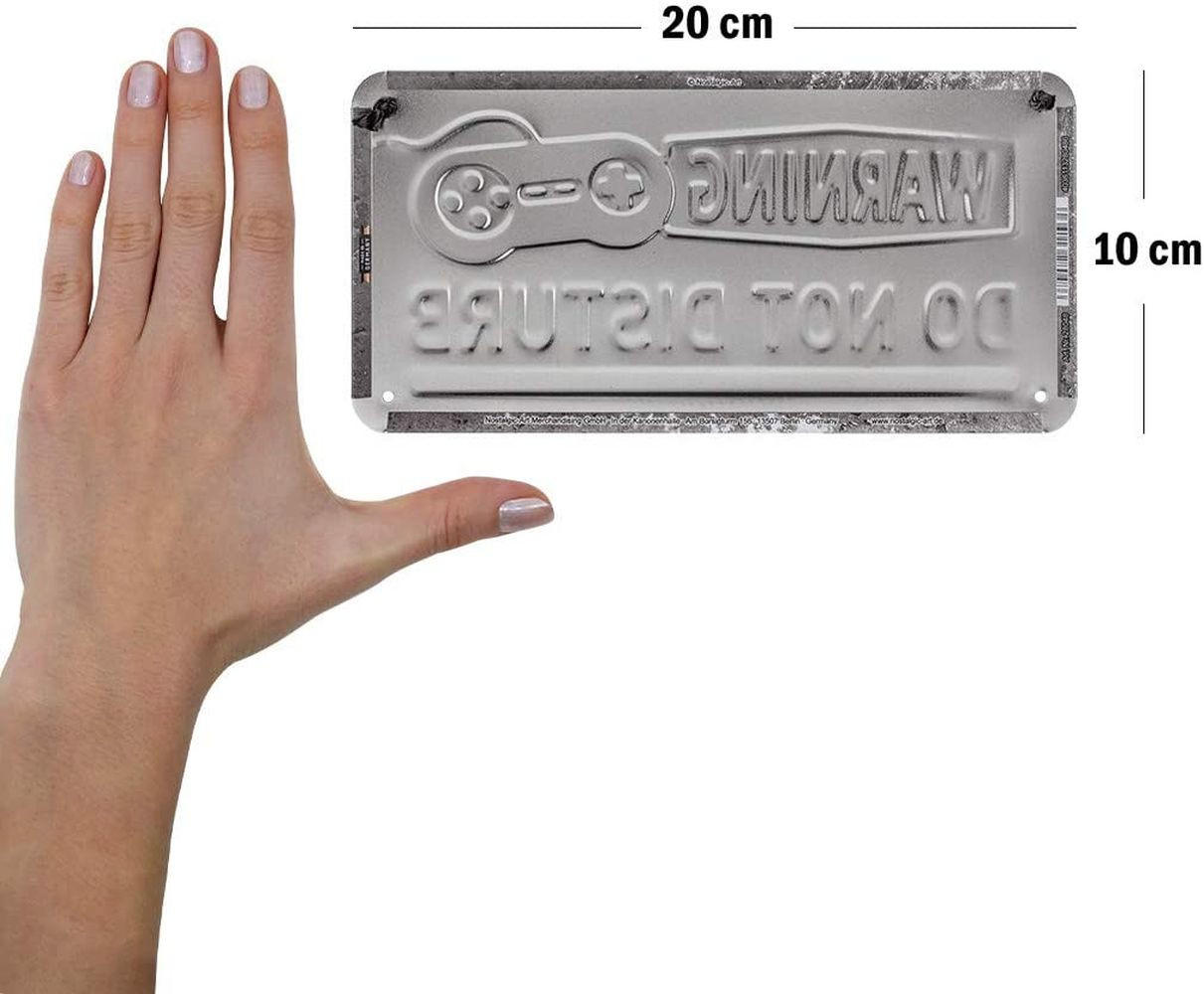 HÄNGESCHILD 10/20 cm Achtung Do Not Disturb Gaming in Progress - Multicolor, Metall (20/10/0.2cm) - Nostalgic-Art