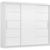 SCHWEBETÜRENSCHRANK ALBA ohne Spiegel Weiß, mit Profil LED 250cm - Alufarben/Weiß, Holzwerkstoff/Kunststoff (250/218/61cm) - imoebel24
