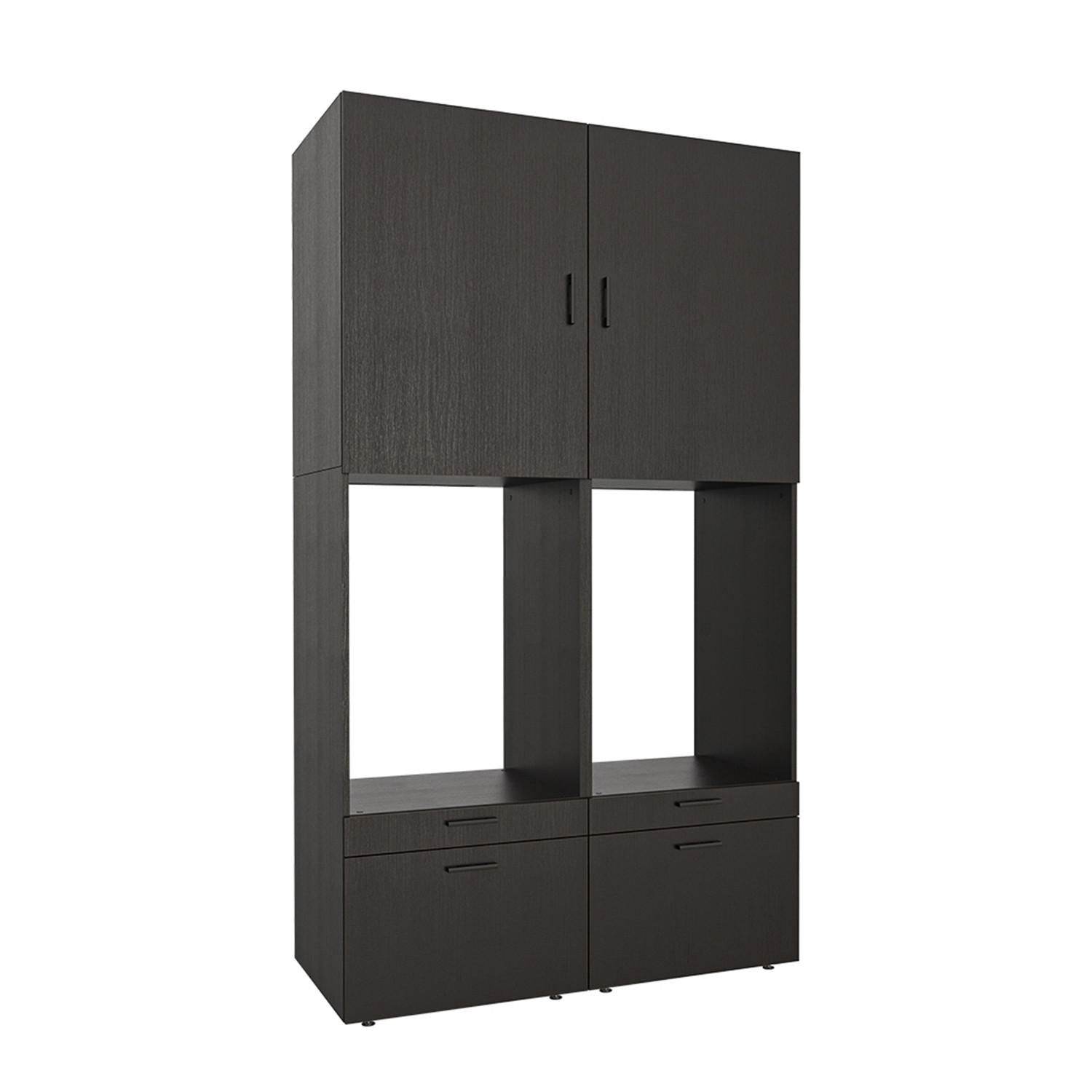 WASCHMASCHINENSCHRANK Serie 2 134cm Breit, 240cm Hoch - Schwarz, Holzwerkstoff (134/240/67cm)