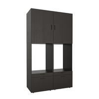 WASCHMASCHINENSCHRANK Serie 2 134cm Breit, 240cm Hoch - Schwarz, Holzwerkstoff (134/240/67cm)