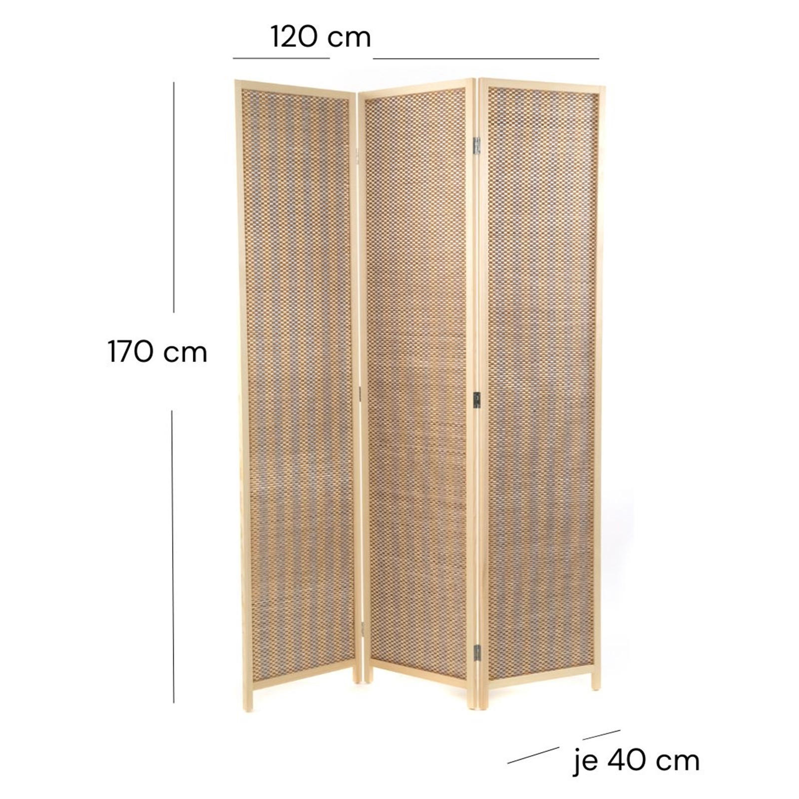 RAUMTEILER Bastia II 3-tlg. Bambus Holz - Naturfarben, Holz (120/170/3cm) - DESIGN DELIGHTS