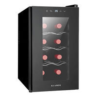 WEINKÜHLSCHRANK 8 Flaschen Minikühlschrank - Schwarz, Glas/Metall (51/48/26.5cm) - KLAMER