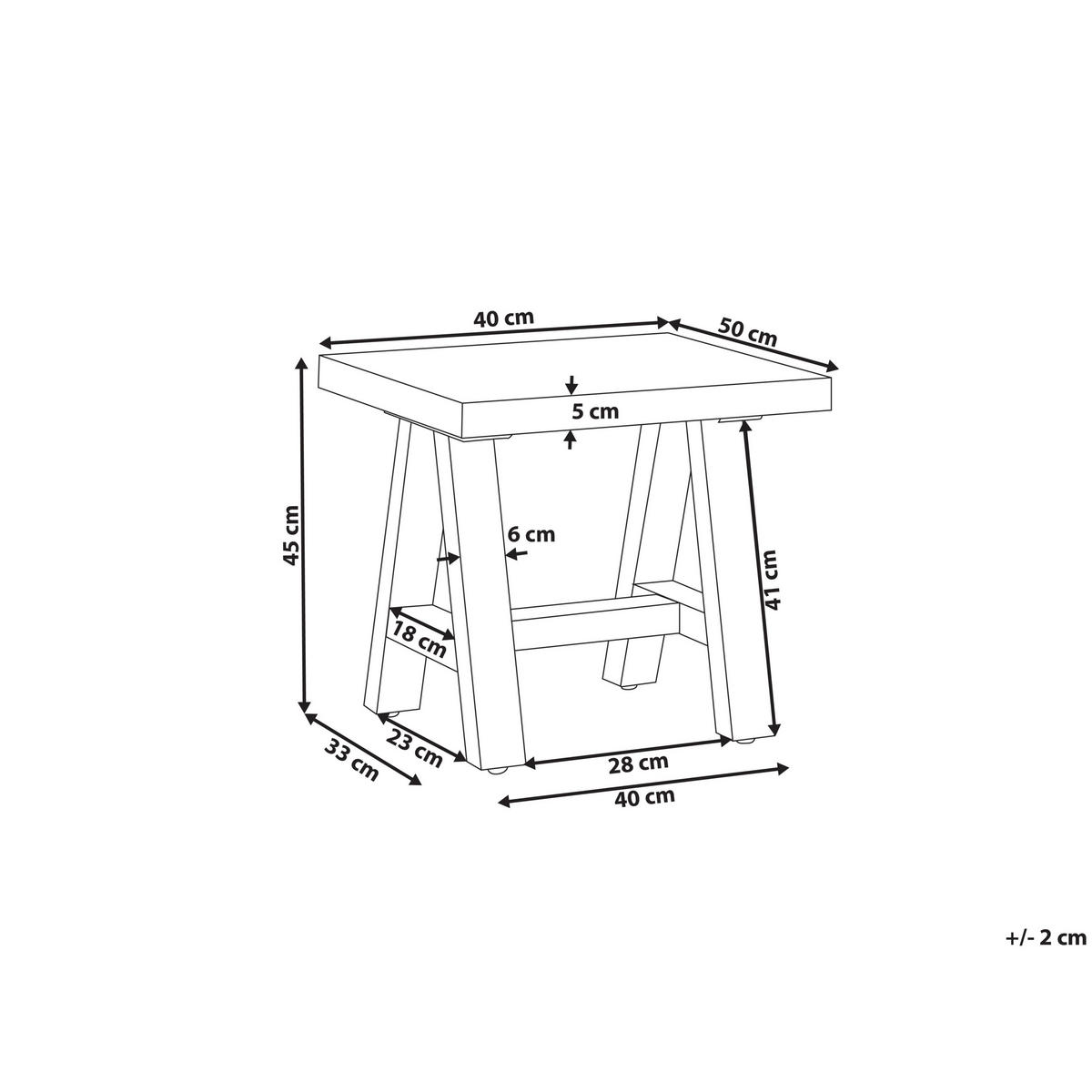 GARTEN-HOCKER Grau Tonnare - Hellbraun/Grau, Stein (40/45/50cm) - Beliani