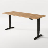 SCHREIBTISCH Elektrisch Höhenverstellbarer HomePro 200x80cm Schwarz/Massive Eiche mit Memory-Funktion, Anti-Kollisions Technologie - Eichefarben/Schwarz, Holz (80/200/63.5cm) - Desktronic