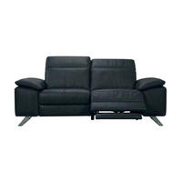 3-SITZER Sofa Genius Echtleder mit 1 x Relaxfunktion Schwarz - Schwarz, Leder/Metall (220/80/104cm)
